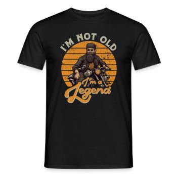 Im not old im a legend - Father's Day Motorcycle Vintage - Men's T-Shirt - black - Front - AI Model Male 178 light (178cm)