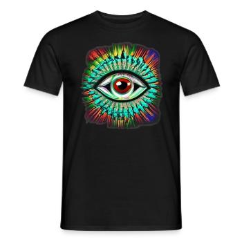 Oeil Psychédélique - T-shirt homme - noir - Devant - AI Model Male 178 light (178cm)