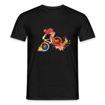 Mountain bike MTB - Men's T-Shirt - black - Front - AI Model Male 178 light (178cm)