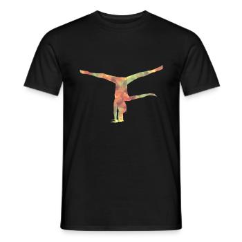 Gymnastics Handstand - Men's T-Shirt - black - Front - AI Model Male 178 light (178cm)
