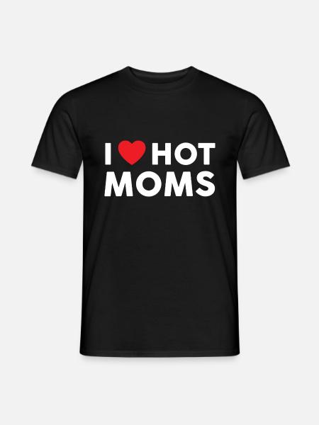Heart Hot Moms I Love Hot Moms - Mænd T-shirt - sort