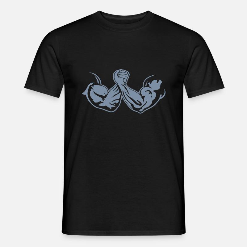 masterfitness_armdruecken - Männer T-Shirt - Schwarz