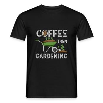 Coffee flowers herbs garden plants gardening - Men's T-Shirt - black - Front - AI Model Male 178 light (178cm)