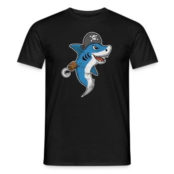 Requin Pirate Style Vintage - T-shirt homme - noir - Devant - AI Model Male 178 light (178cm)