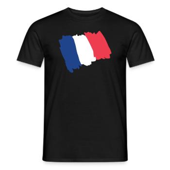 Drapeau de France dessin 2 - T-shirt homme - noir - Devant - AI Model Male 178 light (178cm)
