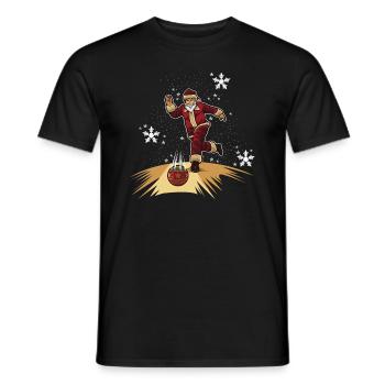 Santa Claus Plays Bowling - Christmas Bowling Team - Männer T-Shirt - Schwarz - Vorne - AI Model Male 178 light (178cm)