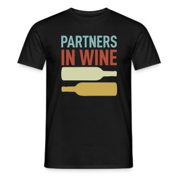 Partners in Wine - Wine Design Wine Lovers. Wine - Men's T-Shirt - black - Front - AI Model Male 178 light (178cm)