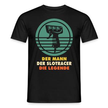 Slotracing Legende Slotcars Slotracer Slot Car - Männer T-Shirt - Schwarz - Vorne - AI Model Male 178 light (178cm)