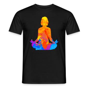 Méditation Méditation Yoga Femmes Relaxation - T-shirt homme - noir - Devant - AI Model Male 178 light (178cm)