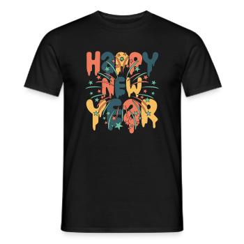 Bonne année - Frohes Neues Jahr - T-shirt homme - noir - Devant - AI Model Male 178 light (178cm)