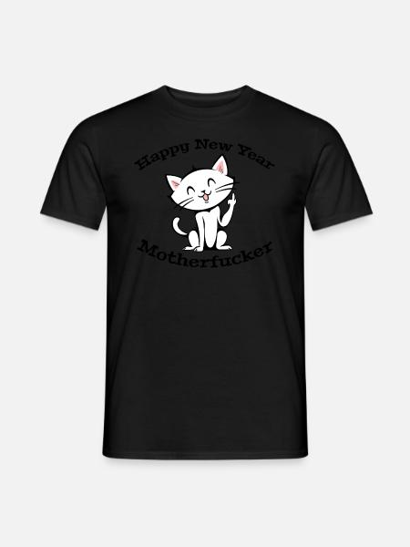 Happy New Year Cat - Männer T-Shirt -