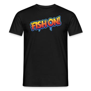 FISH ON! Graffiti - Anglergeschenk, Angeln - Männer T-Shirt - Schwarz - Vorne - AI Model Male 178 light (178cm)