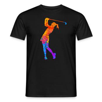Golferin Golfer Golf Frauen Silhouette - Männer T-Shirt - Schwarz - Vorne - AI Model Male 178 light (178cm)