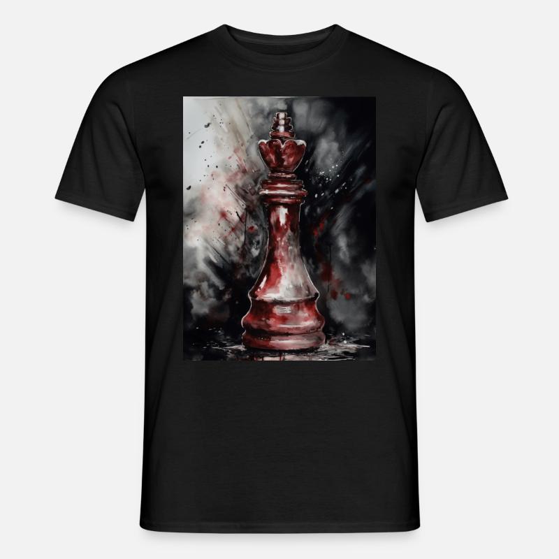 Rote Schachkönigin - Männer T-Shirt - Schwarz