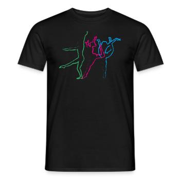 Gymnast, Yoga,Sports,Dancing,Gymnastics,Outline - Men's T-Shirt - black - Front - AI Model Male 178 light (178cm)
