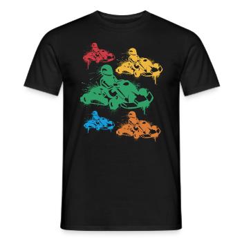 Go-Kart Rennen Gokart Jungen Kinder Kartfahrer - Männer T-Shirt - Schwarz - Vorne - AI Model Male 178 light (178cm)