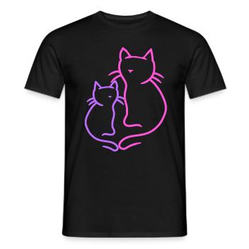 Retro Cats Vintage 90's 80's Cat Child Summer - Men's T-Shirt - black - Front - AI Model Male 178 light (178cm)