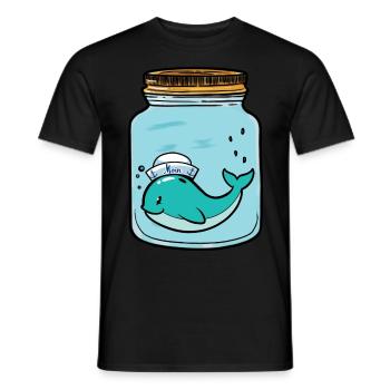 Whale Fish Fish Aquarium Zoology Zoo Animals - Men's T-Shirt - black - Front - AI Model Male 178 light (178cm)