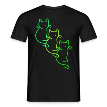 80s 90s Retro Vintage Cats Cat Kitten - Men's T-Shirt - black - Front - AI Model Male 178 light (178cm)