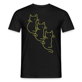 Chats, Chatons, Chats, Parents de chats, Chat domestique, Années 80 - T-shirt homme - noir - Devant - AI Model Male 178 light (178cm)