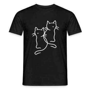 80er 90er Retruo Vintage Katzen Katze Kätzchen - Männer T-Shirt - Schwarz - Vorne - AI Model Male 178 light (178cm)