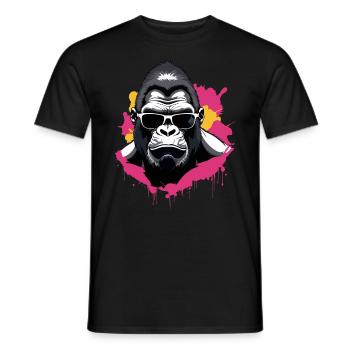 Gorille cool - T-shirt homme - noir - Devant - AI Model Male 178 light (178cm)