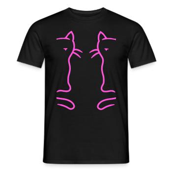 Retro Cats Vintage 90s 80s Cat Kids - Men's T-Shirt - black - Front - AI Model Male 178 light (178cm)