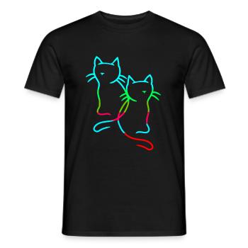 80er 90edr Rretro Vintage Katzen Katze Kätzchen - Männer T-Shirt - Schwarz - Vorne - AI Model Male 178 light (178cm)