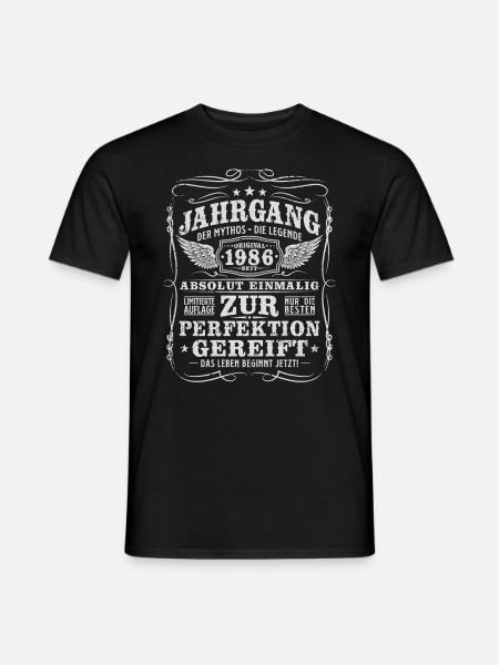 Jahrgang 1986 geboren Retro Geburtstag Geschenk - Männer T-Shirt - Schwarz