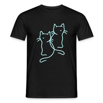 80er 90er Katzen Retro Vintage Katze - Männer T-Shirt - Schwarz - Vorne - AI Model Male 178 light (178cm)