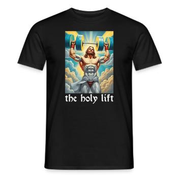 Jesus Gym fitness bodybuilding Christians Church - Men's T-Shirt - black - Front - AI Model Male 178 light (178cm)