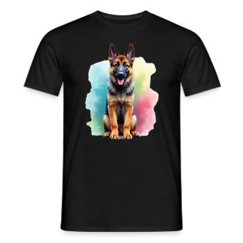 German Shepherd Master Shepherd Dog - Men's T-Shirt - black - Front - AI Model Male 178 light (178cm)