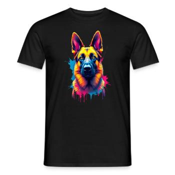 German Shepherd Dog Lover Owner - Men's T-Shirt - black - Front - AI Model Male 178 light (178cm)