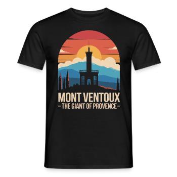 Mont Ventoux Silhouette et Tour Iconique - T-shirt homme - noir - Devant - AI Model Male 178 light (178cm)