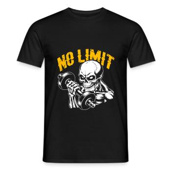 No Limit Workout Bodybuilding Skull mit Hantel - Männer T-Shirt - Schwarz - Vorne - AI Model Male 178 light (178cm)