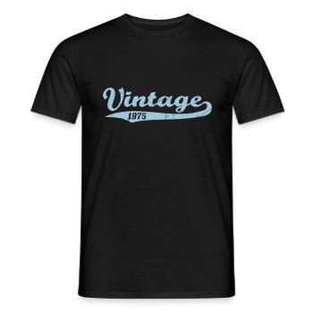 Vintage 1975 - T-shirt homme - noir - Devant - AI Model Male 178 light (178cm)