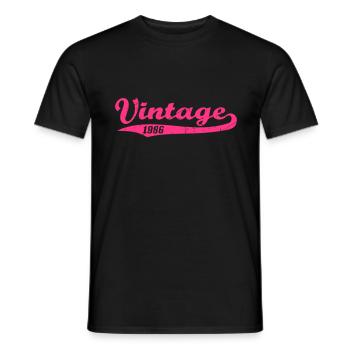 Vintage 1986 - T-shirt homme - noir - Devant - AI Model Male 178 light (178cm)