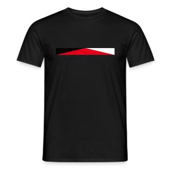 Rayures horizontales - 3 couleurs - T-shirt homme - noir - Devant - AI Model Male 178 light (178cm)