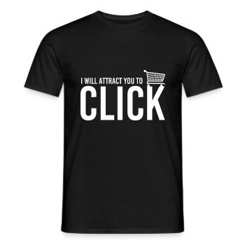 Panier d’achat attraction - T-shirt homme - noir - Devant - AI Model Male 178 light (178cm)
