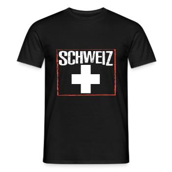Schweiz T-shirt Geschenkidee - Männer T-Shirt - Schwarz - Vorne - AI Model Male 178 light (178cm)
