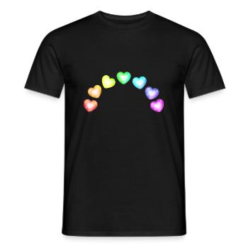 Colorful Hearts Soap Bubbles Rainbow Gradient - Men's T-Shirt - black - Front - AI Model Male 178 light (178cm)