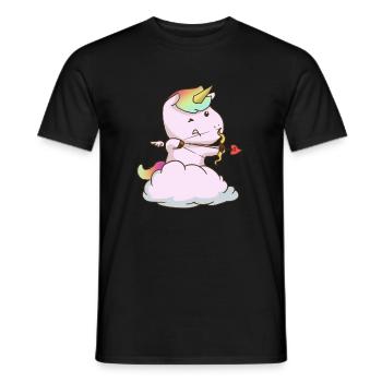 Amor Einhorn Cupid Einhörner Romantisch Niedlich - Männer T-Shirt - Schwarz - Vorne - AI Model Male 178 light (178cm)