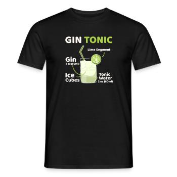 Gin Tonic Drink Cocktail Bar - Men's T-Shirt - black - Front - AI Model Male 178 light (178cm)