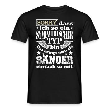 Sympathischer Sänger, lustiger Spruch, Rock - Männer T-Shirt - Schwarz - Vorne - AI Model Male 178 light (178cm)