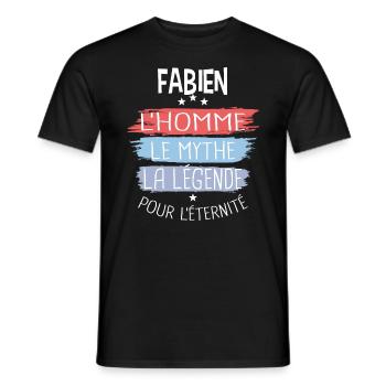 Fabien l'homme le mythe la légende - T-shirt homme - noir - Devant - AI Model Male 178 light (178cm)