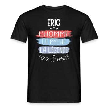 Eric l'homme le mythe la légende - T-shirt homme - noir - Devant - AI Model Male 178 light (178cm)