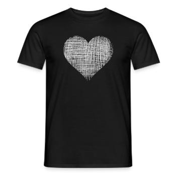 white heart weißes Herz - Männer T-Shirt - Schwarz - Vorne - AI Model Male 178 light (178cm)