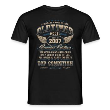 Oldtimer Baujahr 2007 Jahrgang Geburtstag Geschenk - Männer T-Shirt - Schwarz - Vorne - AI Model Male 178 light (178cm)