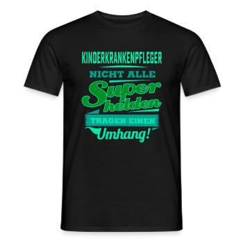 Superheld grünen Umhang - Kinderkrankenpfleger - - Männer T-Shirt - Schwarz - Vorne - AI Model Male 178 light (178cm)