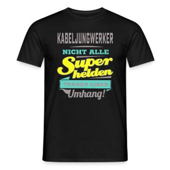 NEON Design für Superhelden - Kabeljungwerker - - Männer T-Shirt - Schwarz - Vorne - AI Model Male 178 light (178cm)
